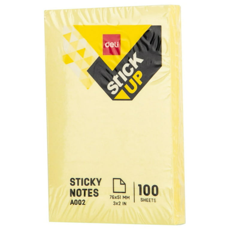 Wholesale Sticky Notes, Yellow, Adhesive Back - Case of 100 —
