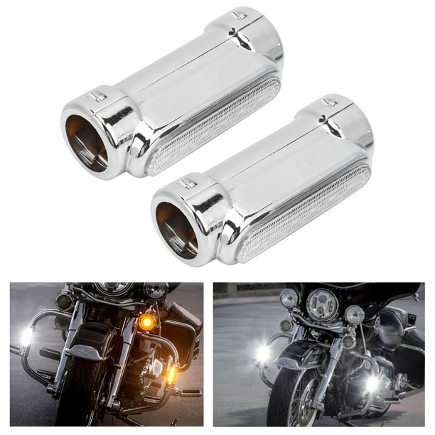 Tubo 2pcs Motocicleta Barra de Carretera Luz Cromada Cromada universal para tubo de anticollision de diámetro de la tubería de 1.25 Pulgadas