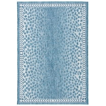 SAFAVIEH Courtyard Regent Animal Indoor/Outdoor Area Rug, Blue/Ivory, 2' x 3'7"