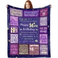 thumbnail image 1 of LHSHID Sweet 16 Gifts for Girls Blanket 16th Birthday Gifts for Girls Gifts for 16 Year Old Girl Teen Girl 16th Birthday Decorations for Girls Best Soft Throw Blanket 50x60in, 1 of 6