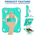 thumbnail image 3 of For iPad Mini 7th/6th Gen 8.3"(2024/2021) Case,Kids Friendly,With Rotatable Adjustable Hand Strap,Retractable Kickstand,Shoulder Strap,Shockproof Anti-fall Rugged Heavy Duty Case,Mint, 3 of 11