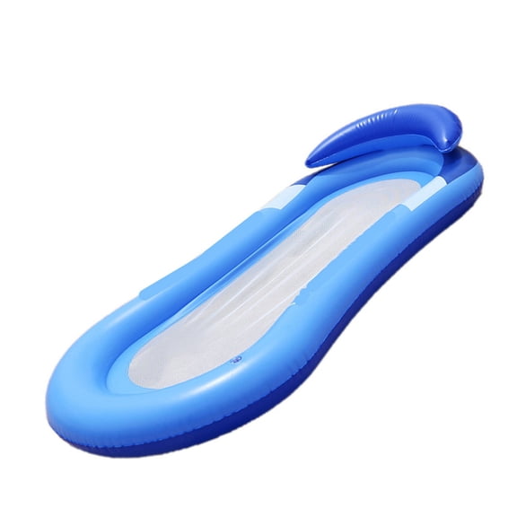Inflatable Pool Hammock Floating Bed 63x35 inches / 160x90 cm Heavy Duty Multipurpose Water Lounge Chair for Pool Beach Lake Oasis Party Blue