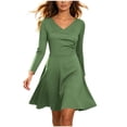 thumbnail image 2 of SOOMLON Mini Dresses for Women Plus Size Long Sleeve Short Dress Soft Stretch Dress Flowy Summer Beach Vacation Wear, 2 of 6