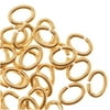 Oval Open Jump Rings 21 Gauge 22K Gold Plated 3x4mm (50)