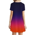 thumbnail image 4 of Summer Saving Wycnly Sundresses for Women Short Sleeve Crewneck Gradient Print Mini Dresses Casual Flowy Swing Tunic T-Shirt Summer Dress Dark Blue Up to 65% off, 4 of 6