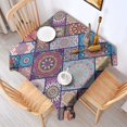 thumbnail image 2 of Multicolor Ethnic Mandala Pattern Square Tablecloth,Waterproof Square Table Cover,Wipeable Spillproof Washable Table Cover for Home Kitchen Party Decor 60"x60"(152x152cm), 2 of 6