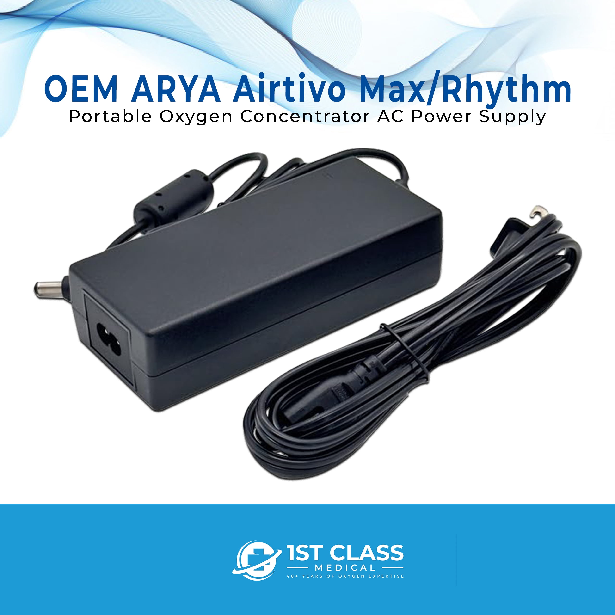 AC Power Supply for ARYA Airtivo Max/Rhythm Portable Oxygen Concentrator