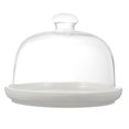 thumbnail image 2 of 1 Set Durable Ceramic Picture With Glass Lid for Dessert Cake Food Displaying, 2 of 3