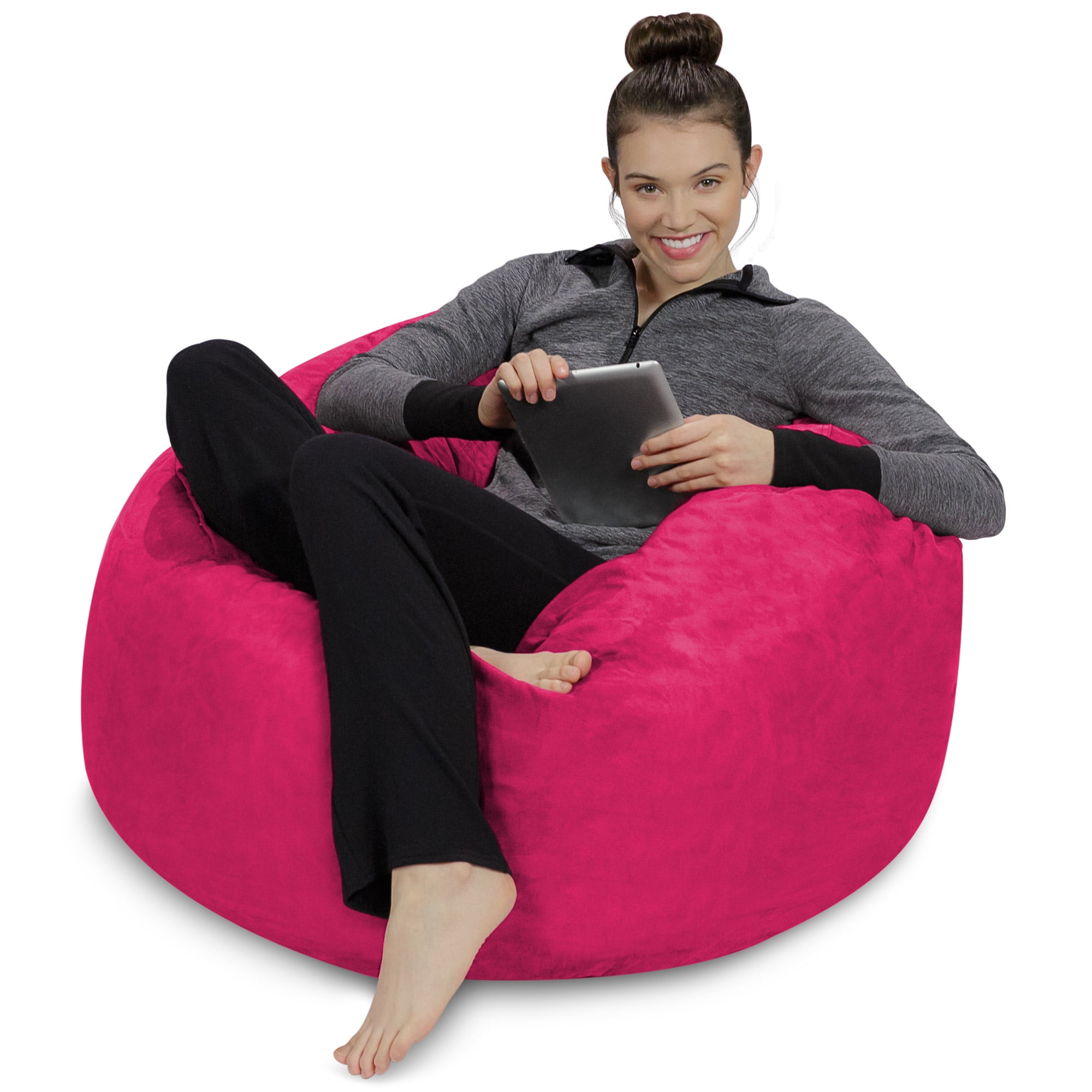 Comfy Sacks 5' Foam Bean Bag Chair In Magenta