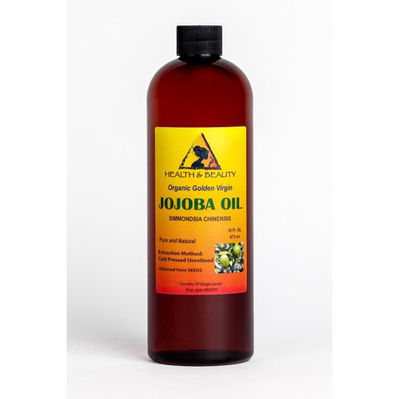 Huile de Jojoba Dorée Organique Porteuse Non Raffinée Pressée à Froid Crue Vierge pure 32 oz