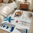 thumbnail image 4 of 3'x5' Area Rugs, Coastal Starfish Indoor Outdoor Area Rug for Living Room Bedroom, Beach Lighthouse Conch Shell Ocean Pearl Washable Bathroom Rugs Kitchen Floor Carpet Mats Home Decor Aesthetic, 4 of 8