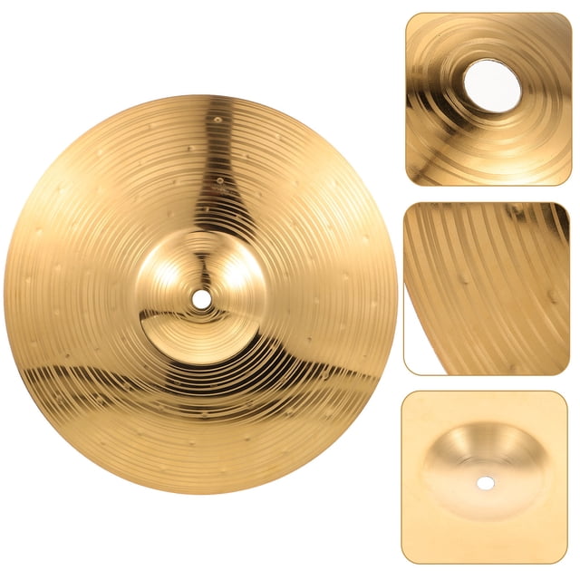 BESTYASH Practice Jazz Drum Cymbal Golden Brass Crash Cymbal Lightweight Portable Drum Set Accessory