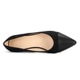 thumbnail image 5 of Women’s Pointed Toe Low Kitten Heel Pumps, Classic Office Dress Shoes with Faux Leather Cap Toe, Comfortable Work Heels, 5 of 5