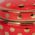 thumbnail image 5 of Sagebrook Home Ceramic Covered Dotted Jar, Red/Gold Ceramic, 7 X 7 X 3.75 Inches, 5 of 8