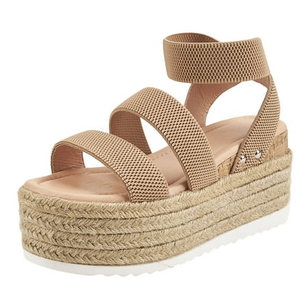 

GNEIKDEING Sandals For Women Platform Sandals Wedge Ankle Strap Open Toe Sandals Gift on Clearance