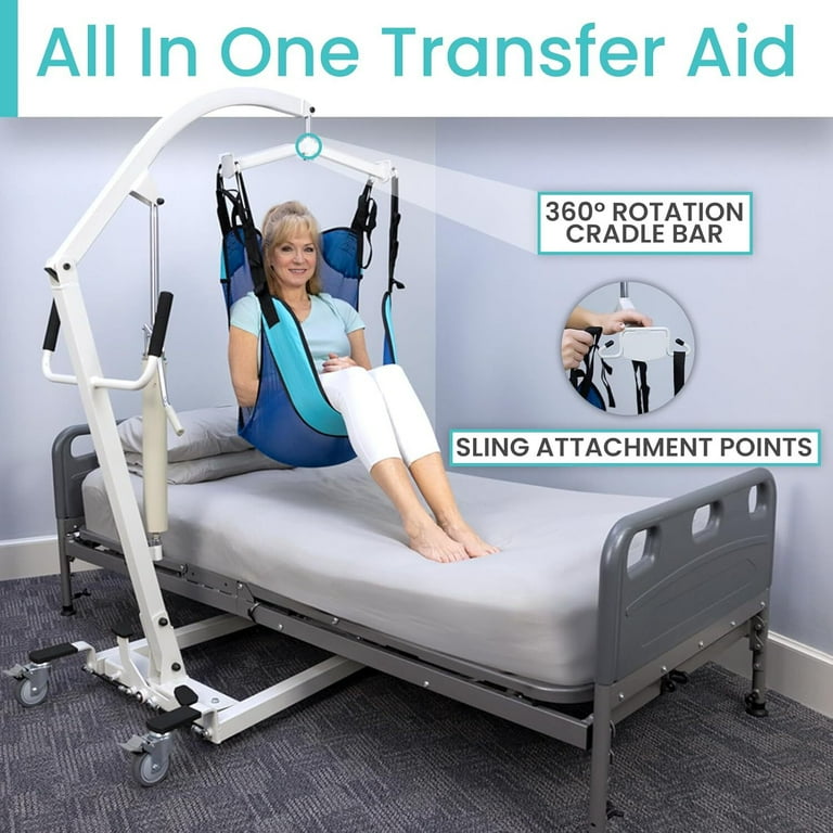 Vive Hydraulic Patient Lift, 400 lb Capacity – Manual Medical
