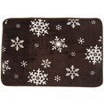 thumbnail image 1 of Alfombra con estampado geométrico, felpudo de vellón coral, alfombra antideslizante para el suelo, alfombra de pasillo, alfombra pastoral, 40 x 60 cm, copos de nieve (blanco), 1 of 5