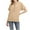 Z002-Khaki, variant on Women's Half Zip Sweatshirts Collared V-Neck Short Sleeved Solid Tops with Pocket Fall Fashion Casual Loose Pullover Shirts