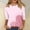 Pink, variant on VgaVtl Pink Womens T Shirts Plus Size Valentines Day 3/4 Sleeve Womens Top Regular Graphic Leisure Fancy Festivals Tops