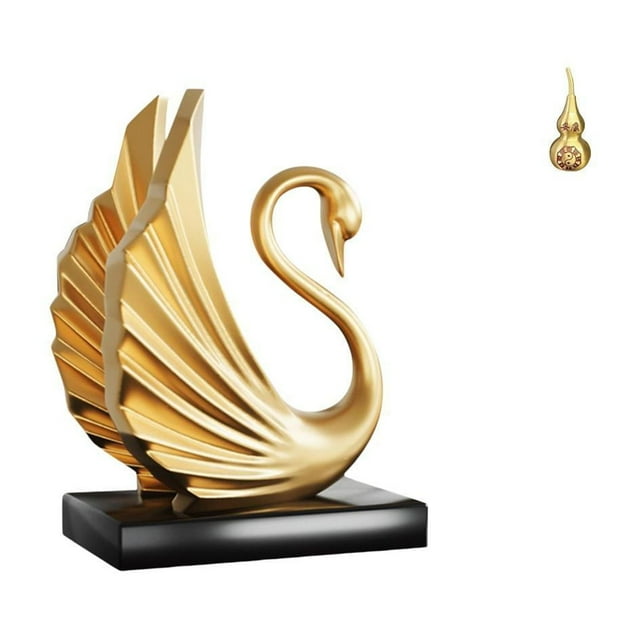 Colección De Estatuas Decorativas De Calabaza De Cisne, Pieza De Arte Moderno, Escultura De Animal, Adorno De Latón Feng Shui, Centros De Mesa Hechos A Mano Para Sala De Estar, Gabinete,