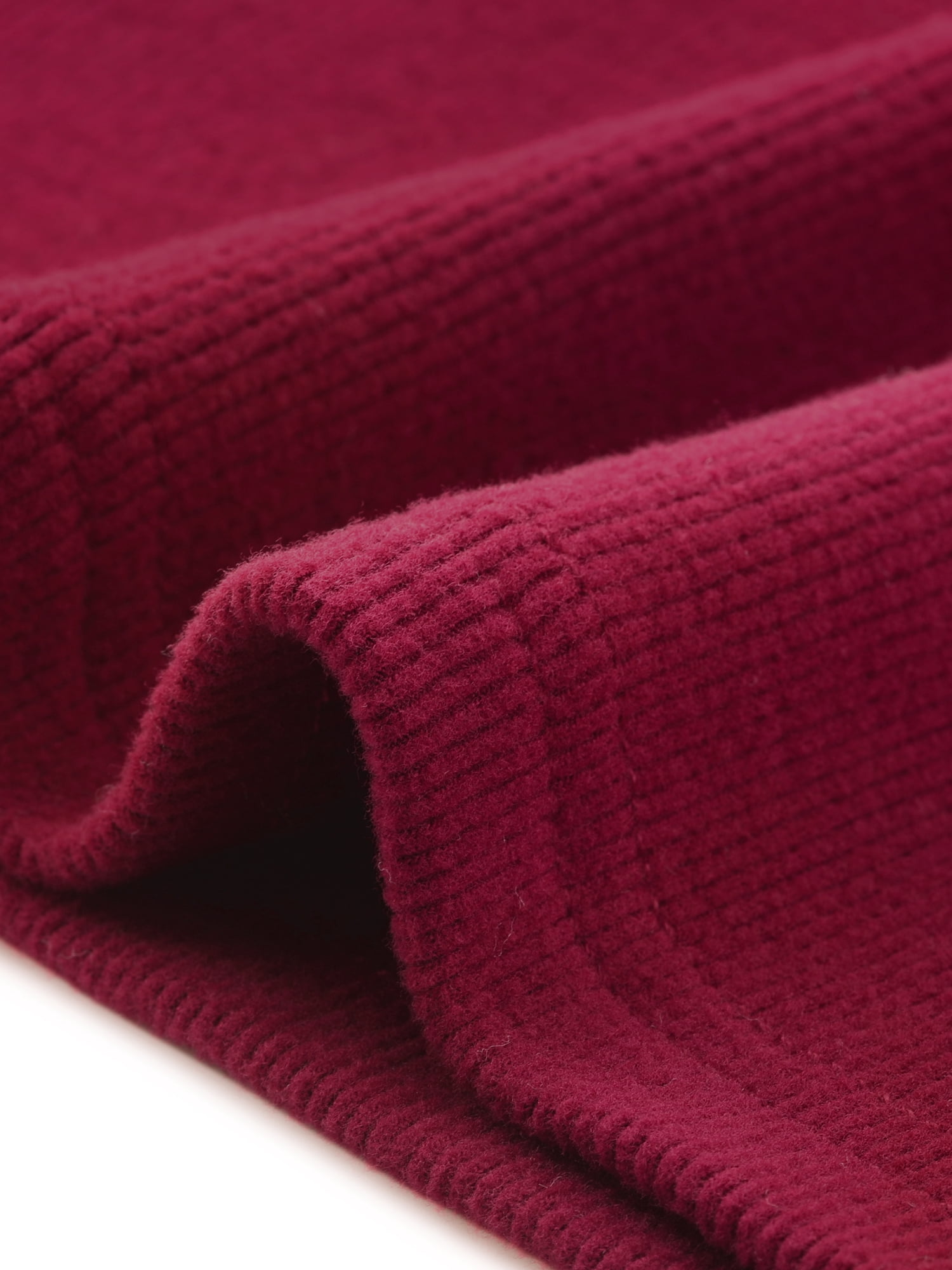DARING DIVA Women's Mock Turtleneck Long Sleeve Fitted Pullover Sweater L Wine Red