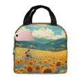 thumbnail image 1 of Disketp Field Style Bicycle Young Sunflower for Insulated Lunch Bag for Women and Men, Perfect for Work, Hiking, Picnic, 1 of 8