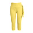 thumbnail image 4 of GPOECD Womens Stretch Waistband Shorts 7 Inch Inseam Casual Legged Pants Comfortable Everyday Wear elastic waist shorts women Yellow,XL, 4 of 4