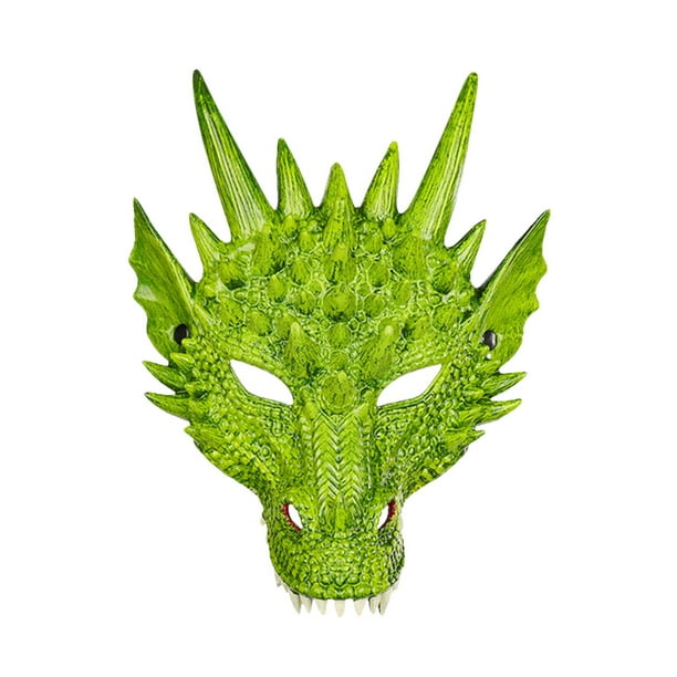 Máscara de cosplay con cabeza de dragón para fiesta de festivales, Halloween, dragón verde mítico movible, máscara de cosplay para fiesta de cumpleaños, Halloween, Pascua, Mardi Gras...