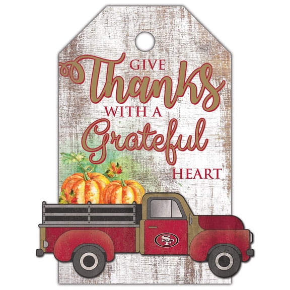 San Francisco 49ers 11'' x 19'' Gift Tag Truck Sign