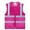 Hot Pink, variant on Unisex US Big Mesh Volunteer Vest Zipper Front Safety Vest with Reflective Strips and Pockets