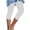 White, variant on SwiftWear Plus Size Embellished Capri Leggings for Women - High Waisted Stretch Capris with Rhinestone Trim, Slim Fit Summer Pants