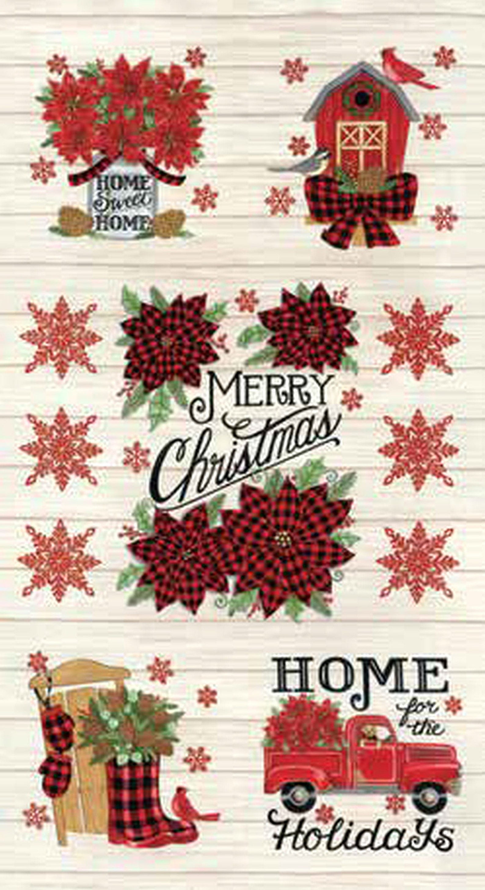 Home Sweet Holidays Moda Fat Quarter Bundle - 37 (Thirty-seven) 18"x22" fat quarters, 1 (one) 24" x 44" panel by Deb Strain
