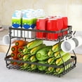 thumbnail image 3 of Organizador de Verduras de Mostrador, Desmontable 2 ganchos laterales estructura de rejilla de uso versátil de 2 niveles de fruta para sala de estar, 3 of 7