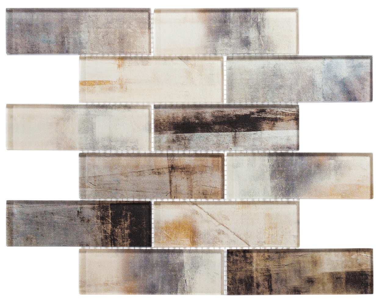 Camelot 2'' x 6'' Glass Brick Joint Mosaic Tile