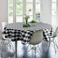 thumbnail image 5 of Hiasan Checkered Round Tablecloth 50 Inch - Waterproof Stain and Wrinkle Resistant Washable Fabric Table Cloth for Dining Room Party Outdoor Picnic, Black and White, 5 of 8