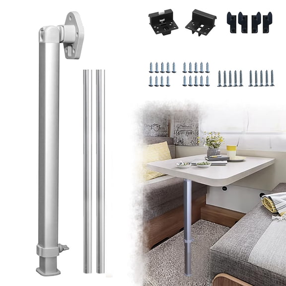 Extendable RV Table Leg with Two Crossbars, Foldable Space-Saving Design, Easy Installation for RVs, Trailers and Campervans