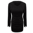 thumbnail image 5 of Women's Fashionable V Neck Batwing Long Sleeve Knit Bodycon Dress Formal Midi Dress Bridesmaid Dresses plus Size 6x Dresses for plus Size Women Gown And Evening Dresses plus Size Dress for Women, 5 of 6