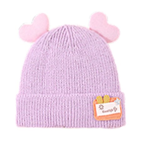 

JAHH 2024 Casual Toddler Caps Baby Solid Color Fashion Autumn Winter Double Knitted Woolen Hat for Cute Breathable Comfortable Outdoor Headgear(One Size Purple)