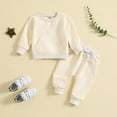 thumbnail image 3 of Ketyyh-chn99 Winter Baby Girl Clothes Baby Girl's 2pc Long Sleeve Romper and Pant Set Beige,2-3 Years, 3 of 5