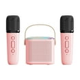 thumbnail image 1 of Portable Bluetooth Speaker with Wireless Microphone, Handheld Mics Speaker Machine, Portable Speaker System for Playroom Family Outing Y1 Pink Dual Mic, 1 of 8