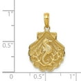 thumbnail image 3 of 14K Yellow Gold Charm Pendant 20 mm 15 Seahorse In A Shell, 3 of 4