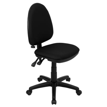 UPC: 0812581015942 | Flash Furniture Mid-Back Black Fabric Multifunction Swivel Ergonomic Task Office Chair with Adjustable Lumbar Support