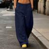 thumbnail image 3 of Liuinsasek Womens Plus Size Sweatpants Casual Loose-fitting Pants High-waisted Wide-leg Fleece-Lined Sweatpants Solid Color Drawstring Elastic Waistband with Pockets, 3 of 9