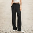 thumbnail image 2 of Fgnfyis Womens Work Pants Wide Leg Pants High Elasticity Straight Leg Suit Casual Pants For Black XXL, 2 of 5