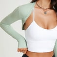 thumbnail image 5 of BSDJILFG Womens Shrug Cardigan New Arrivals White Shawls Long Arm Sleeve Crop Tops for Yoga Workout Ballet Dance, 5 of 8