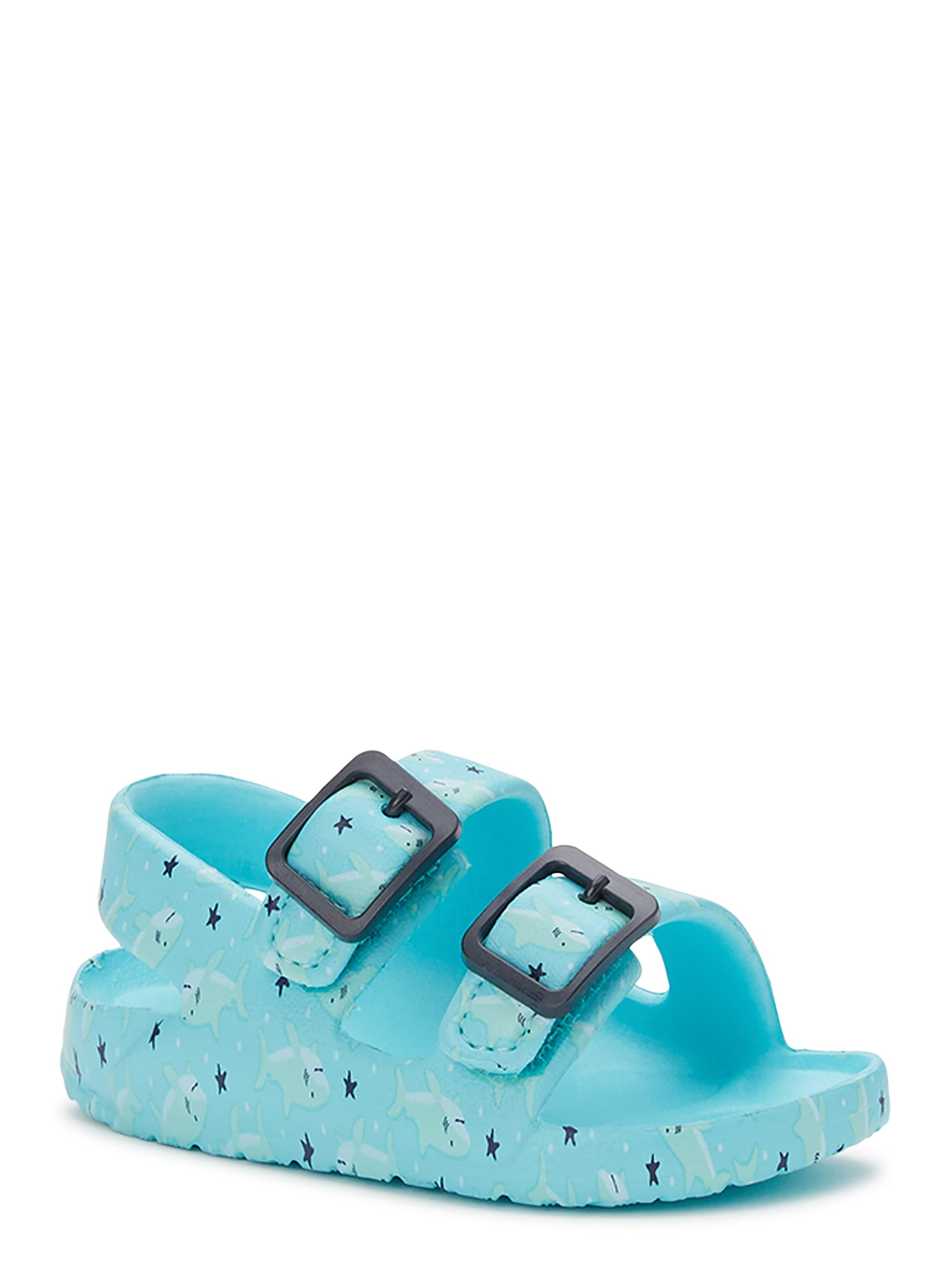 Wonder Nation Baby Boys Blue Sharks Two Buckle Sandals, Sizes 2-6