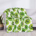 thumbnail image 3 of Naloa Green Kiwi Flannel Blankets - Thick and Warm Blanket for Winter, Soft Fuzzy Plush King Blanket for All Seasons80"x60", 3 of 6