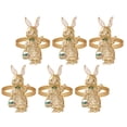 thumbnail image 2 of 6Pcs Golden Rabbit Shape Napkin Rings for Easter Dinner Table Decoration, 2 of 8