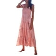 thumbnail image 6 of Women Printed Slip Dress, Adults Summer Sleeveless Tie Up Boat Neck Maxi One-piece, 6 of 10