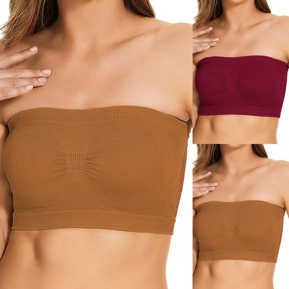 Itsame 1PC Bras for Women's Full Support Everyday Casual Bra Set Standard Straps Wireless Comfort Bralette Coffee Size L